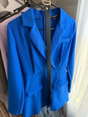 Fashion Nova Electric Blue Tailored Jumpsuit Romper